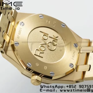 AP Lady Royal Oak 67651 33mm YG ZF 1:1 Best Edition Blue Dial Diamonds Bezel on YG Bracelet ETA Quartz - Super Clone Watch | 1:1 Best Version