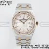 APレディロイヤルオーク67651 33ミリメートルSS / RG ZF 1:1ベスト版SS / RGブレスレットETAクォーツホワイトダイヤルダイヤモンドベゼル - スーパークローン時計｜1:1ベストバージョン