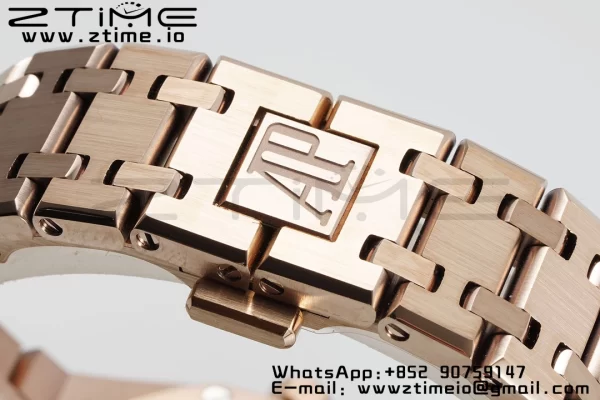 AP Lady Royal Oak 67650 33mm RG ZF 1:1 Best Edition Brown Dial on RG Bracelet ETA Quartz - Super Clone Watch | 1:1 Best Version