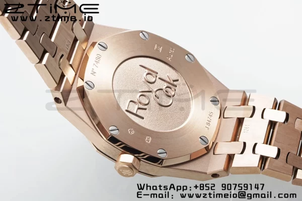 AP Lady Royal Oak 67650 33mm RG ZF 1:1 Best Edition Brown Dial on RG Bracelet ETA Quartz - Super Clone Watch | 1:1 Best Version