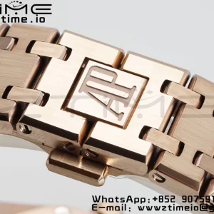 AP Lady Royal Oak 67651 33mm RG ZF 1:1 Best Edition Quadrante RG Lunetta con diamanti su bracciale RG Quarzo ETA - Orologio Super Clone | 1:1 Best Version