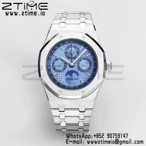 AP Royal Oak 41mm Complicated 26574 SS BBRF1:1 Best Edition Ice Blue Dial on SS Bracelet A5134 - Super Clone Watch | 1:1 Best Version