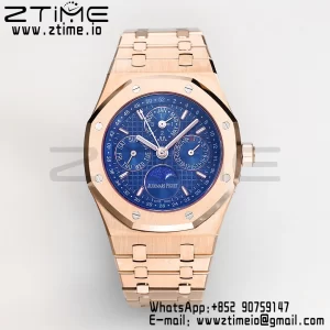 AP Royal Oak 41mm Complicated 26574 RG BBRF1:1 Best Edition Blue Dial on RG Bracelet A5134 - Super Clone Watch | 1:1 Best Version