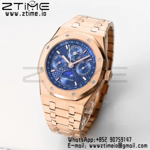 AP Royal Oak 41mm Complicated 26574 RG BBRF1:1 Best Edition Blue Dial on RG Bracelet A5134 - Super Clone Watch | 1:1 Best Version