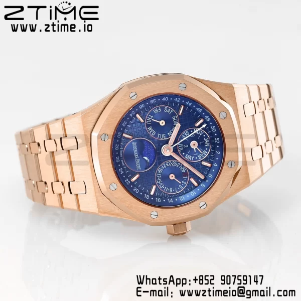 AP Royal Oak 41mm Complicated 26574 RG BBRF1:1 Best Edition Blue Dial on RG Bracelet A5134 - Super Clone Watch | 1:1 Best Version