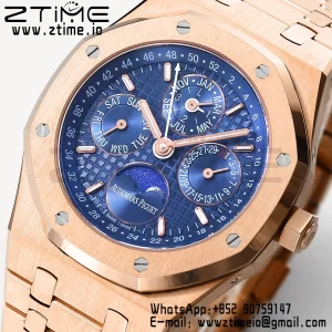 AP Royal Oak 41mm Complicated 26574 RG BBRF1:1 Best Edition Blue Dial on RG Bracelet A5134 - Super Clone Watch | 1:1 Best Version