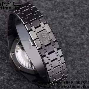 AP Royal Oak PVD Tourbillon R8F Mejor Edición Esfera Negra Sunburst Tapisserie con Brazalete de PVD V3 - Reloj Super Clon | 1:1 Mejor Versión