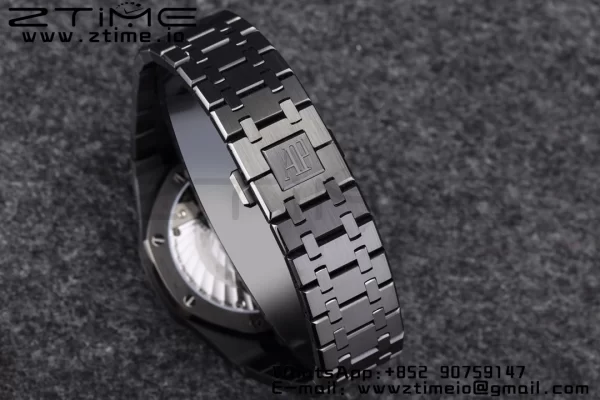 AP Royal Oak PVD Tourbillon R8F Mejor Edición Esfera Negra Sunburst Tapisserie con Brazalete de PVD V3 - Reloj Super Clon | 1:1 Mejor Versión