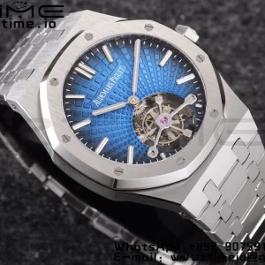 AP Royal Oak 2018 SIHH SS Tourbillon R8F Blue Sunburst Tapisserie Dial on SS Bracelet V3 - Super Clone Watch | 1:1 Best Version