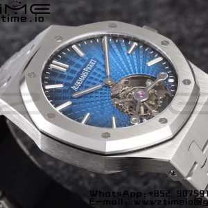 AP Royal Oak 2018 SIHH SS Tourbillon R8F Blue Sunburst Tapisserie Dial on SS Bracelet V3 - Super Clone Watch | 1:1 Best Version