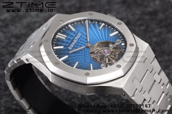 AP Royal Oak 2018 SIHH SS Tourbillon R8F Blue Sunburst Tapisserie Dial on SS Bracelet V3 - Super Clone Watch | 1:1 Best Version