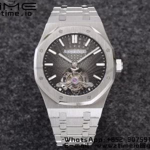 AP Royal Oak 2018 SIHH SS Tourbillon R8F Gray Sunburst Tapisserie Dial on SS Bracelet V3 - Super Clone Watch | 1:1 Best Version