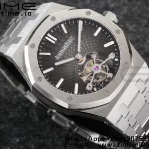 AP Royal Oak 2018 SIHH SS Tourbillon R8F Gray Sunburst Tapisserie Dial on SS Bracelet V3 - Super Clone Watch | 1:1 Cea mai bună versiune