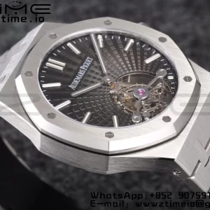 AP Royal Oak 2018 SIHH SS Tourbillon R8F Gray Sunburst Tapisserie Dial on SS Bracelet V3 - Super Clone Watch | 1:1 Cea mai bună versiune