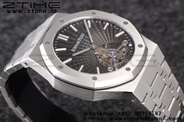 AP Royal Oak 2018 SIHH SS Tourbillon R8F Gray Sunburst Tapisserie Dial on SS Bracelet V3 - Super Clone Watch | 1:1 Cea mai bună versiune