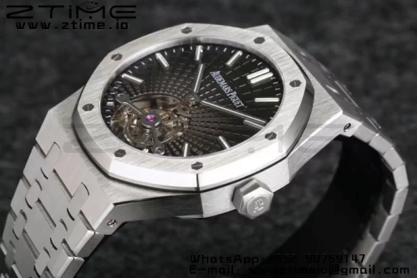 AP Royal Oak 2018 SIHH SS Tourbillon R8F Gray Sunburst Tapisserie Dial on SS Bracelet V3 - Super Clone Watch | 1:1 Cea mai bună versiune