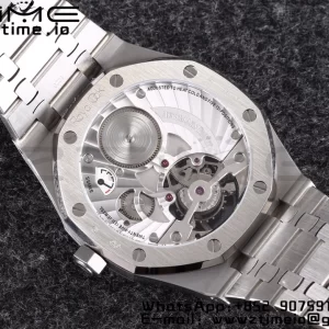 AP Royal Oak 2018 SIHH SS Tourbillon R8F Gray Sunburst Tapisserie Dial on SS Bracelet V3 - Super Clone Watch | 1:1 Cea mai bună versiune