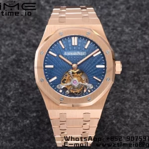 AP Royal Oak 2018 SIHH RG Tourbillon R8F Blue  Tapisserie Dial on RG Bracelet V3 - Super Clone Watch | 1:1 Best Version