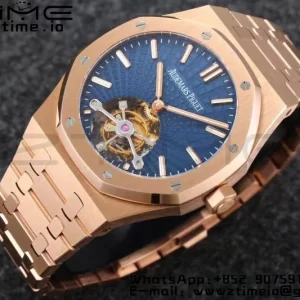 AP Royal Oak 2018 SIHH RG Tourbillon R8F Blue  Tapisserie Dial on RG Bracelet V3 - Super Clone Watch | 1:1 Best Version
