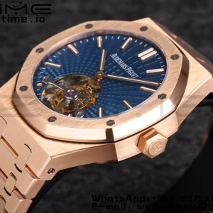 AP Royal Oak 2018 SIHH RG Tourbillon R8F Blue  Tapisserie Dial on RG Bracelet V3 - Super Clone Watch | 1:1 Best Version