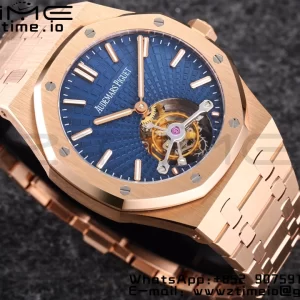 AP Royal Oak 2018 SIHH RG Tourbillon R8F Blue  Tapisserie Dial on RG Bracelet V3 - Super Clone Watch | 1:1 Best Version