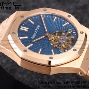 AP Royal Oak 2018 SIHH RG Tourbillon R8F Blue  Tapisserie Dial on RG Bracelet V3 - Super Clone Watch | 1:1 Best Version