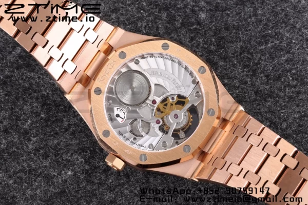 AP Royal Oak 2018 SIHH RG Tourbillon R8F Blue  Tapisserie Dial on RG Bracelet V3 - Super Clone Watch | 1:1 Best Version