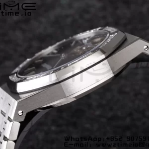 AP Royal Oak 2018 SIHH SS Tourbillon R8F Diamond Bezel Black Sunburst Tapisserie Dial on SS Bracelet V3 - スーパークローンウォッチ｜1:1ベストバージョン