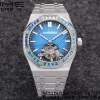AP Royal Oak 2018 SIHH SS Tourbillon R8F Diamond Bezel Blue Sunburst Tapisserie Dial on SS Bracelet V3 - Super Clone Watch | 1:1 Nejlepší verze