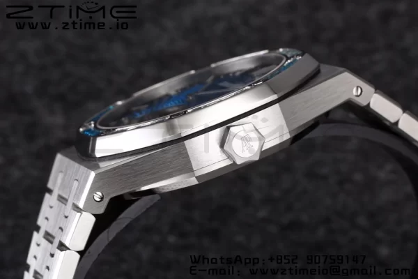 AP Royal Oak 2018 SIHH SS Tourbillon R8F Diamond Bezel Blue Sunburst Tapisserie Dial on SS Bracelet V3 - Super Clone Watch | 1:1 Best Version