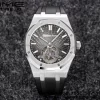 AP Royal Oak 2018 SIHH SS Tourbillon R8F Gray Sunburst Tapisserie Dial on Black Rubber Strap V3 - Super Clone Watch | 1:1 Best Version