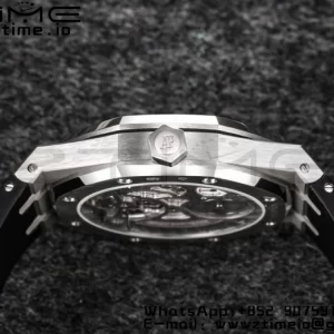 AP Royal Oak 2018 SIHH SS Tourbillon R8F Gray Sunburst Tapisserie Dial on Black Rubber Strap V3 - Super Clone Watch | 1:1 Best Version
