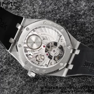 AP Royal Oak 2018 SIHH SS Tourbillon R8F Gray Sunburst Tapisserie Dial on Black Rubber Strap V3 - Super Clone Watch | 1:1 Best Version