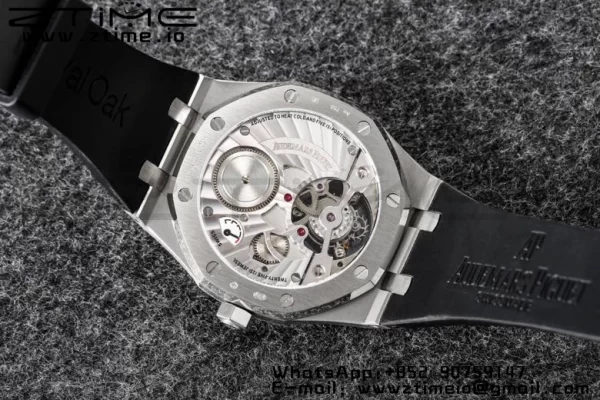 AP Royal Oak 2018 SIHH SS Tourbillon R8F Gray Sunburst Tapisserie Dial on Black Rubber Strap V3 - Super Clone Watch | 1:1 Best Version