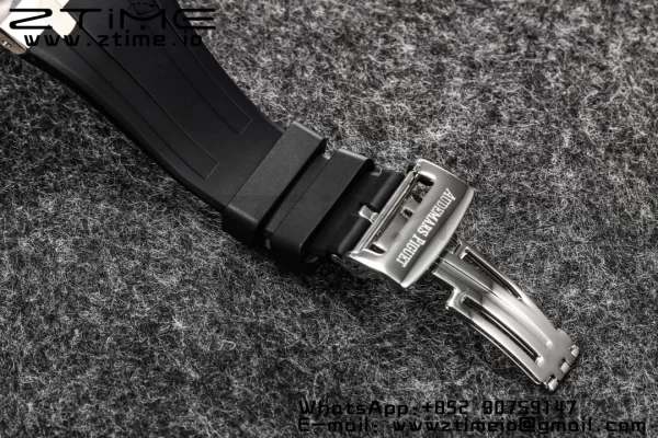 AP Royal Oak 2018 SIHH SS Tourbillon R8F Gray Sunburst Tapisserie Dial on Black Rubber Strap V3 - Super Clone Watch | 1:1 Best Version