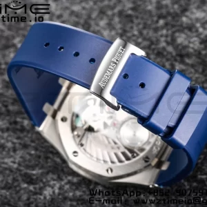 AP Royal Oak 2018 SIHH SS Tourbillon R8F Graduated Blue Checkered Dial on Blue Rubber Strap V3 - Super Clone Watch | 1:1 Best Version