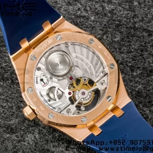 AP Royal Oak 2018 SIHH RG Tourbillon R8F Graduated Blue Checkered Dial on Blue Rubber Strap V3 - Super Clone Watch | 1:1 Best Version