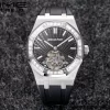 AP Royal Oak 2018 SIHH SS Tourbillon R8F Diamond Bezel Black Sunburst Tapisserie Dial on Black Rubber Strap V3 - Super Clone Watch | 1:1 Best Version