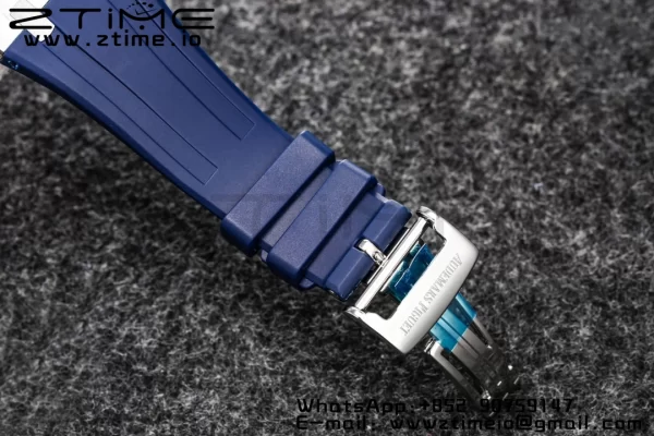 AP Royal Oak 2018 SIHH SS Tourbillon R8F Graduated Blue Checkered Dial on Blue Rubber Strap V3 - Super Clone Watch | 1:1 Best Version