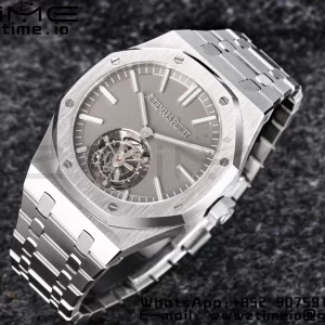 AP Royal Oak SS Tourbillon R8F Pure Gray Dial Sticker Makers on Bracelet Flying Tourb - Super Clone Watch | 1:1 Best Version