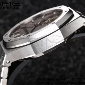 AP Royal Oak SS Tourbillon R8F Pure Gray Dial Sticker Makers on Bracelet Flying Tourb - Super Clone Watch | 1:1 Best Version