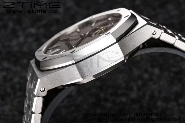 AP Royal Oak SS Tourbillon R8F Pure Gray Dial Sticker Makers on Bracelet Flying Tourb - Super Clone Watch | 1:1 Best Version