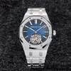 AP Royal Oak 2018 SIHH SS Tourbillon R8F Graduated Dark Blue Sunburst Tapisserie Dial on SS Bracelet Flying Tourb - Super Clone Watch | 1:1 Best Version