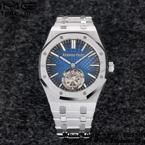 AP Royal Oak 2018 SIHH SS Tourbillon R8F Graduated Dark Blue Sunburst Tapisserie Dial on SS Bracelet Flying Tourb - Super Clone Watch | 1:1 Best Version