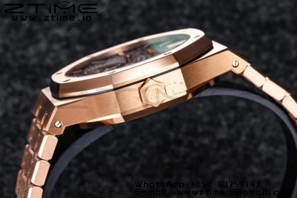 AP Royal Oak 2018 SIHH RG Tourbillon R8F Graduated Gray Sunburst Tapisserie Dial on RG Bracelet Flying Tourb - Super Clone Watch | 1:1 Best Version