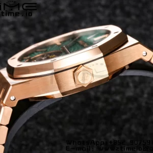 AP Royal Oak 2018 SIHH RG Tourbillon R8F Green Sunburst Tapisserie Dial on RG Bracelet Flying Tourb - Super Clone Watch | 1:1 Best Version