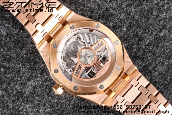 AP Royal Oak 2018 SIHH RG Tourbillon R8F Green Sunburst Tapisserie Dial on RG Bracelet Flying Tourb - Super Clone Watch | 1:1 Best Version