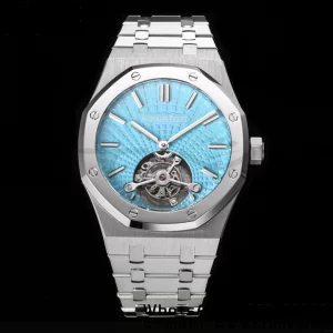 AP AP Royal Oak 2018 SIHH SS Tourbillon R8F Tiffany Sunburst Tapisserie Dial on SS Bracelet V3 - Super Clone Watch | 1:1 Best Version
