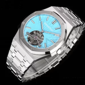 AP AP Royal Oak 2018 SIHH SS Tourbillon R8F Tiffany Sunburst Tapisserie Dial on SS Bracelet V3 - Super Clone Watch | 1:1 Best Version