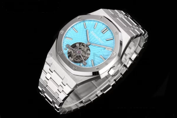 AP AP Royal Oak 2018 SIHH SS Tourbillon R8F Tiffany Sunburst Tapisserie Dial on SS Bracelet V3 - Super Clone Watch | 1:1 Best Version